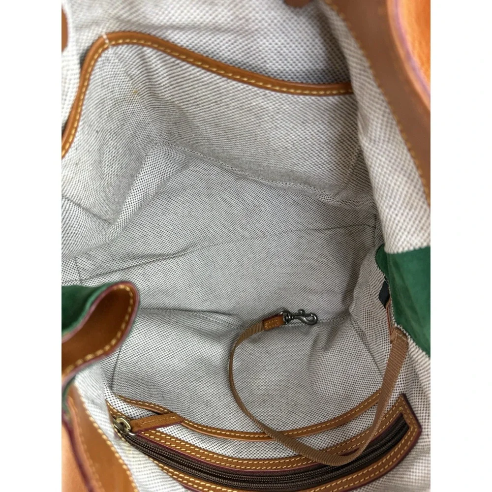 Dooney Bourke Florentine Leather Large Zip Barlow Satchel Handbag Purse Natural